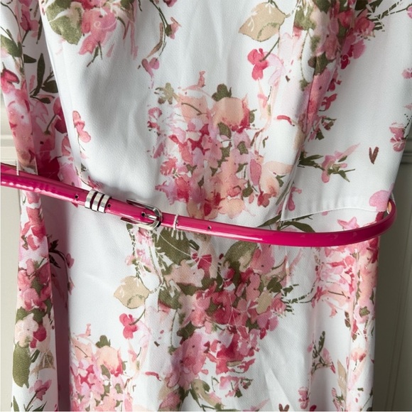 Alyx Size 4 Floral Dress with Pink and Green Accents and Belt - Picture 5 of 8
